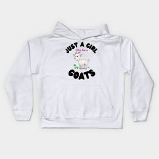 Just A Girl Who Loves Goats, Cute Colorful Goat Kids Hoodie